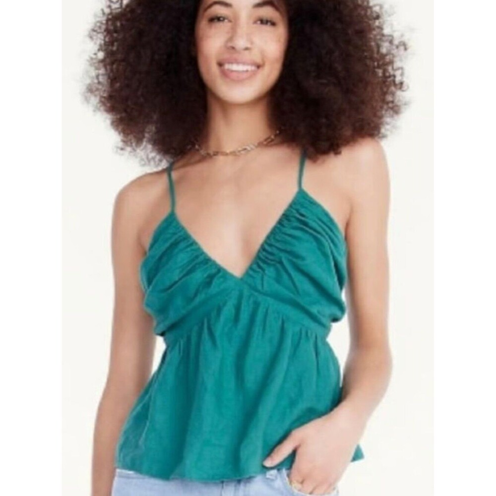 J. Crew V-neck gathered linen camisole XS NWT BG333